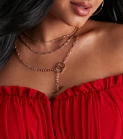 Chic Layered Chain-Link Choker And Collar Necklace