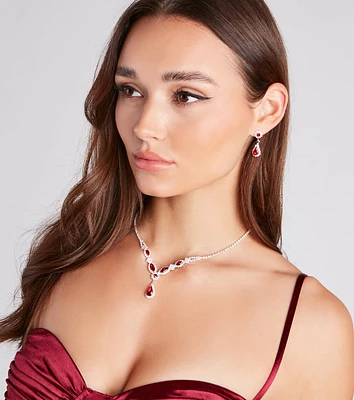 Luxe Mood Gemstone Necklace And Earrings Set