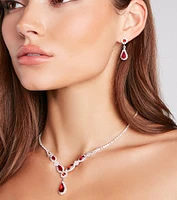 Luxe Mood Gemstone Necklace And Earrings Set