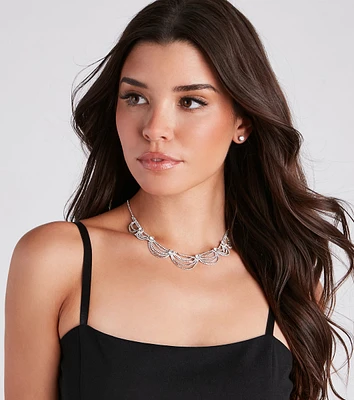 Polished And Pretty Rhinestone Choker Necklace