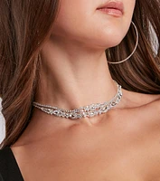 True Elegance Rhinestone Choker Necklace Set