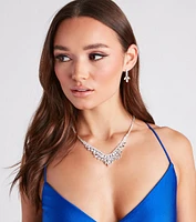 Forever Luxe Rhinestone Necklace And Earrings Set