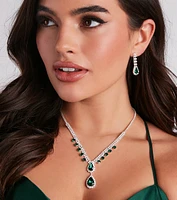 Glamorous Affair Gemstone Necklace And Earrings Set