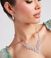 Dazzling Vibes Cubic Zirconia Necklace And Earrings Set