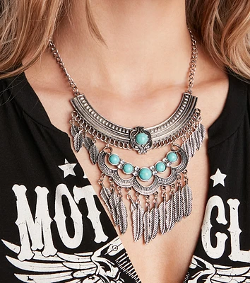 Dreamy Bohemian Vibes Turquoise Statement Necklace
