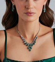Sparkle Goals Gemstone Necklace And Earrings Set