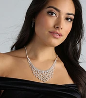 Feeling Flawless Rhinestone Necklace And Earrings Set