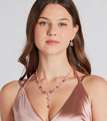 Dazzling Beauty Gemstone Necklace And Earrings Set