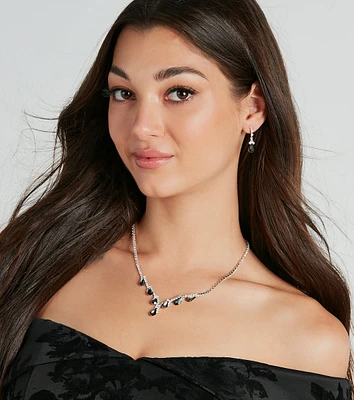 Luxe Era Gemstone Necklace And Earrings Set