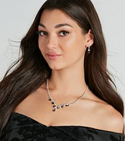 Luxe Era Gemstone Necklace And Earrings Set