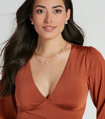 Dainty Luxe Layered Pearl Chain Necklace