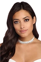 Tear Drop Rhinestone Choker