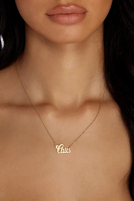 Zodiac Script Necklace