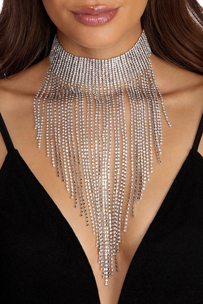 Fabulous In Fringe Rhinestone Choker