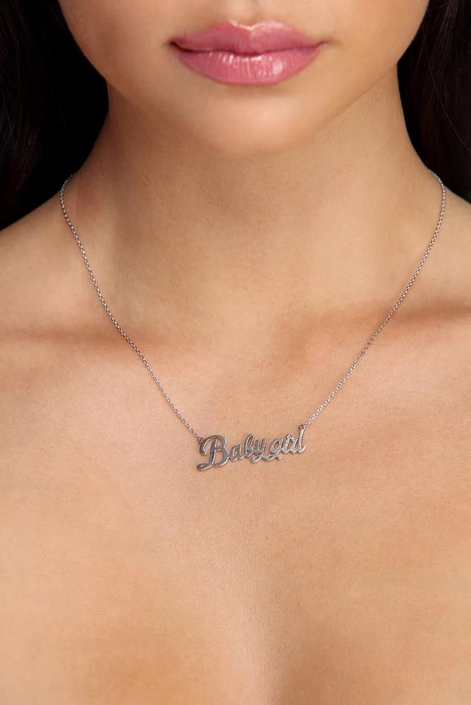 Baby Girl Script Necklace