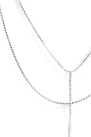 Layered Rhinestone Lariat Necklace