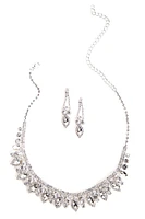 Glamour Tear Drop Necklace And Earrings Set