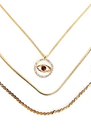 Rhinestone Eye 3 Pack Necklace Set