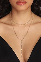 Layered In Gems Lariat Necklace