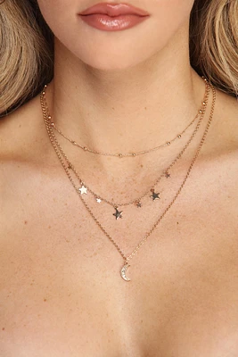 Moon And Stars Charm Necklace