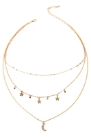 Moon And Stars Charm Necklace