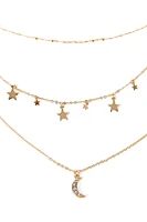 Moon And Stars Charm Necklace