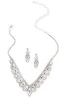 Scalloped Teardrop Necklace & Earrings