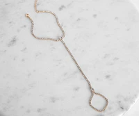 Dainty Rhinestone Hand Chain