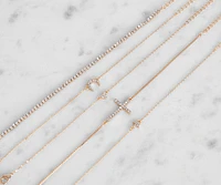 Five Pack Dainty Chain Pendant Bracelets