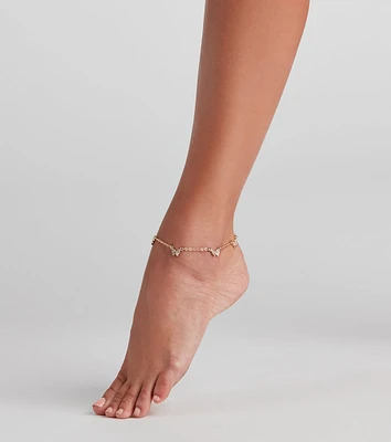 Wing It Butterfly Charm Anklet