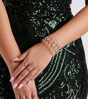 Level Up The Glamour Rhinestone Cuff