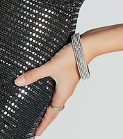 Sleek Shimmer Rhinestone Bangle Bracelets