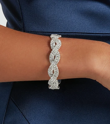 Twist Of Glamour Rhinestone Clasp Bracelet