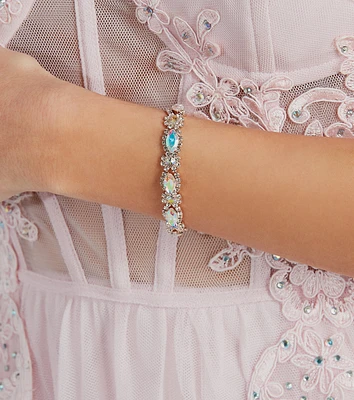 Dreamy Shine Iridescent Gemstone Clasp Bracelet