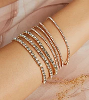 Perfect Shine Rhinestone Stretch Bracelet Set