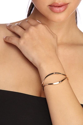 Curved Metal Cuff Bracelet