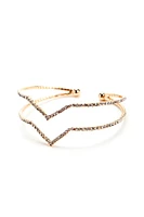 Double Row Rhinestone V Cuff