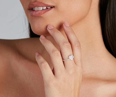 With Love Cubic Zirconia Heart Ring