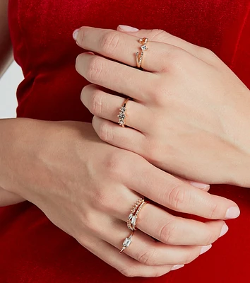 Gorgeous Gleam Rhinestone Ring Set