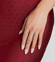 Simple Chic Sparkle Three-Pack Ring Set