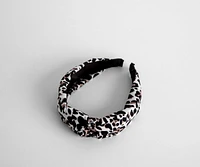 Knotted Leopard Print Headband