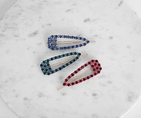 Shine Is On Your Side Rhinestone Teardrop Barrettes