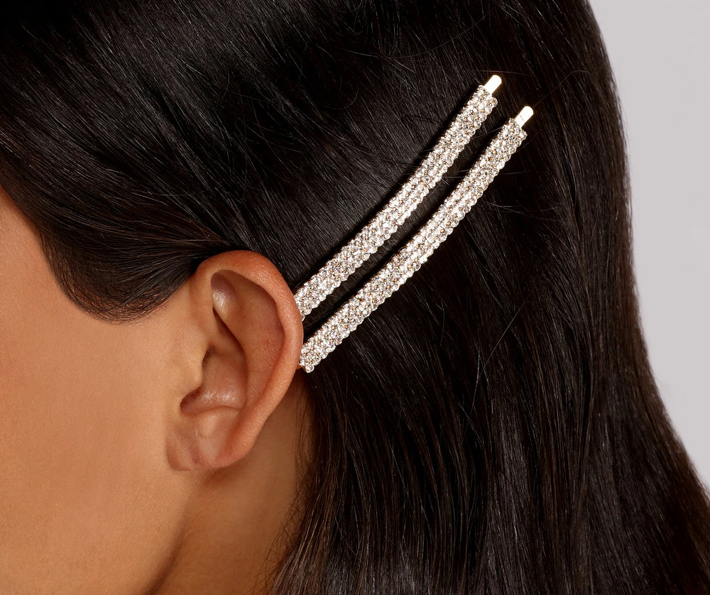 Enchanting Two Pack Rhinestone Bobby Pins