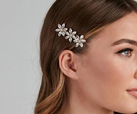 Floral Glam Rhinestone Barrette