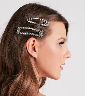 Glam Trendsetter Rhinestone Hair Clip Pack