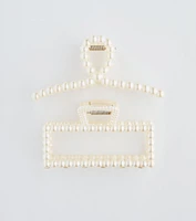 Polished And Chic Pearl Hair Claw Clip Set