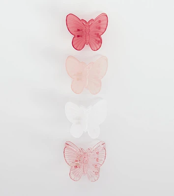 Flutter Around Butterfly Four Pack Hair Clips