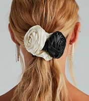 Satin Rosette Flower Scrunchie Set