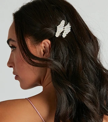 Extra Stunning Faux Pearl Two Pack Hair Pins