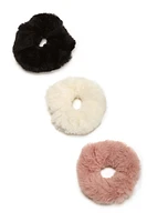 Multi Colored Faux Fur Hair Scrunchies Multi Pack